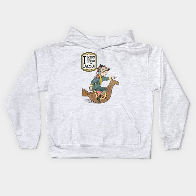 I miss the good old day! Rocking horse! Kids Hoodie by IdinDesignShop